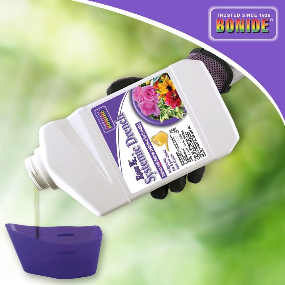 Bonide Rose Rx Systemic Drench, 32 oz Concentrate, Garden Insect & Disease Prevention for Roses, Flowers and Ornamentals(32 oz (Pack of 6))